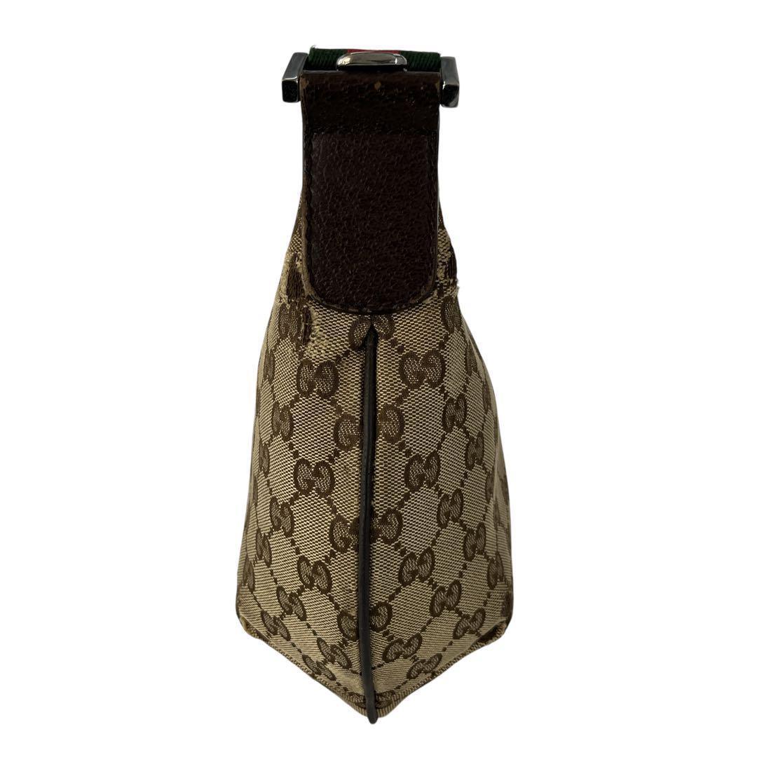 オールド　グッチ　GG柄ショルダーバッグ　ハーフムーン　三日月　シェリーライン