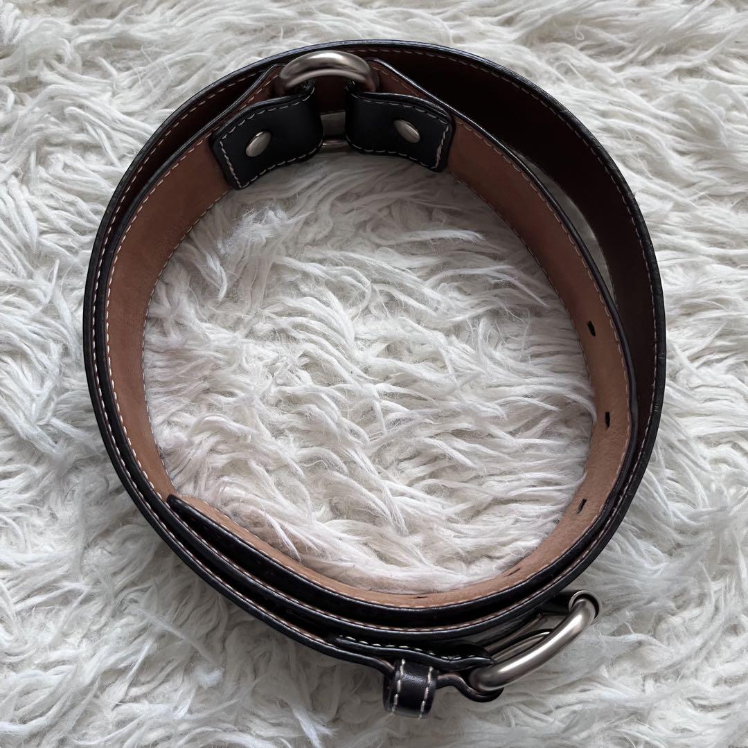 良品　CELINE/トリオンフ ベルト　シルバー金具　イタリア製　S 保存袋