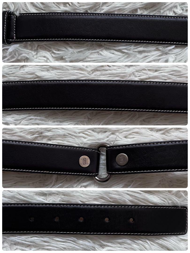 良品　CELINE/トリオンフ ベルト　シルバー金具　イタリア製　S 保存袋