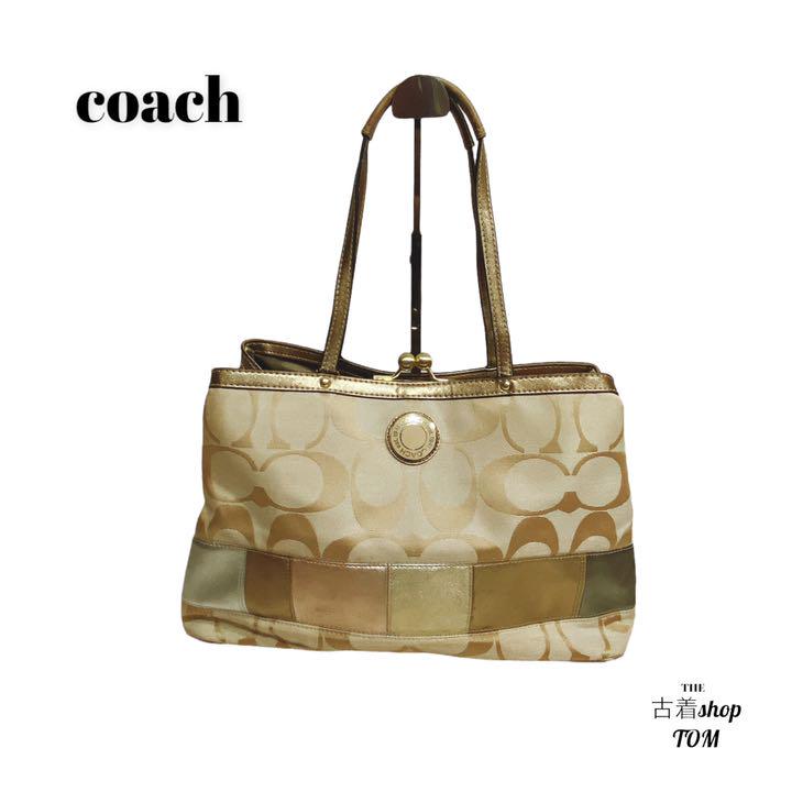 coach コーチ トートバッグ シグネチャー 金 クレイジーパターン