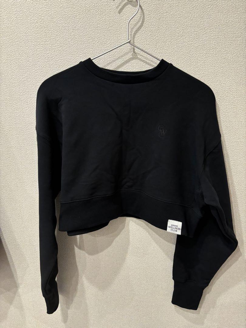 emmi オーガニックコットンewcロゴショートスウェット