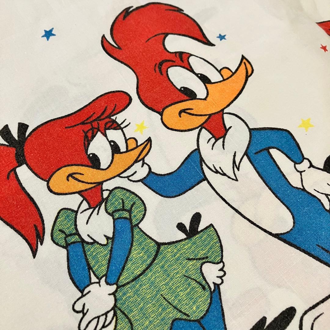 ビンテージ　布団カバー　ウッドペッカー　アメキャラ　ビンテージシーツ