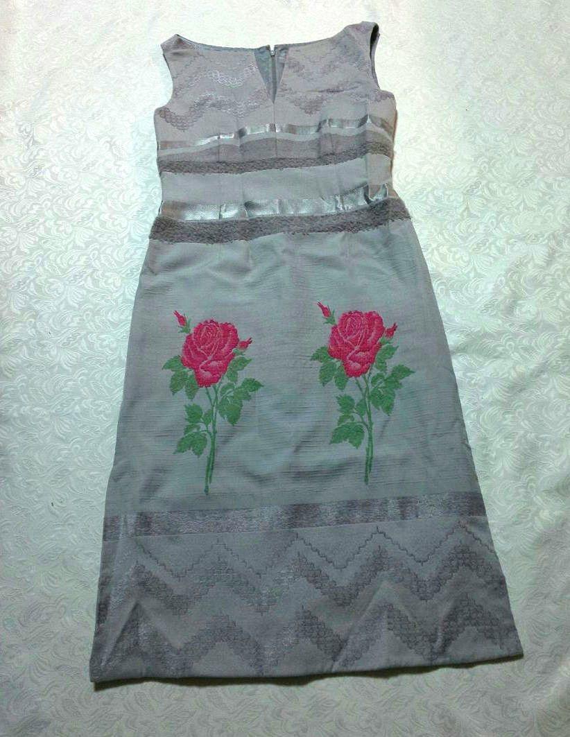 ケイタマルヤマ 花柄刺繍ワンピース