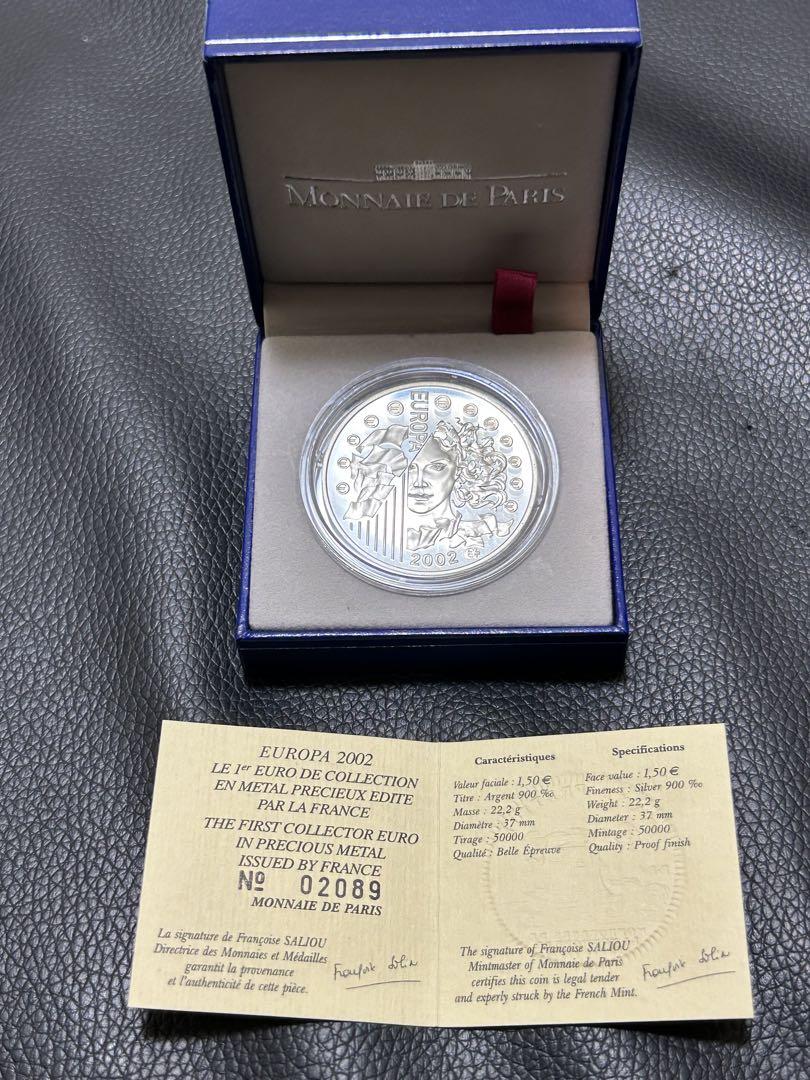 格安即決 フランス 2002年 1€50C 銀貨 Proof コレクション