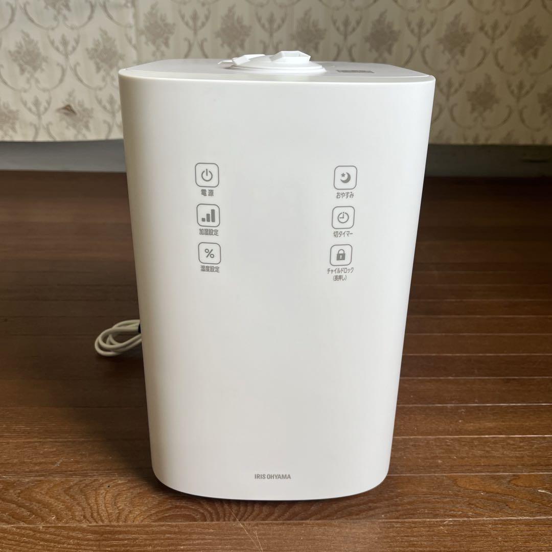 【中古品】アイリスオーヤマ UHK-500-W 上給水ハイブリッド加湿器 箱付き