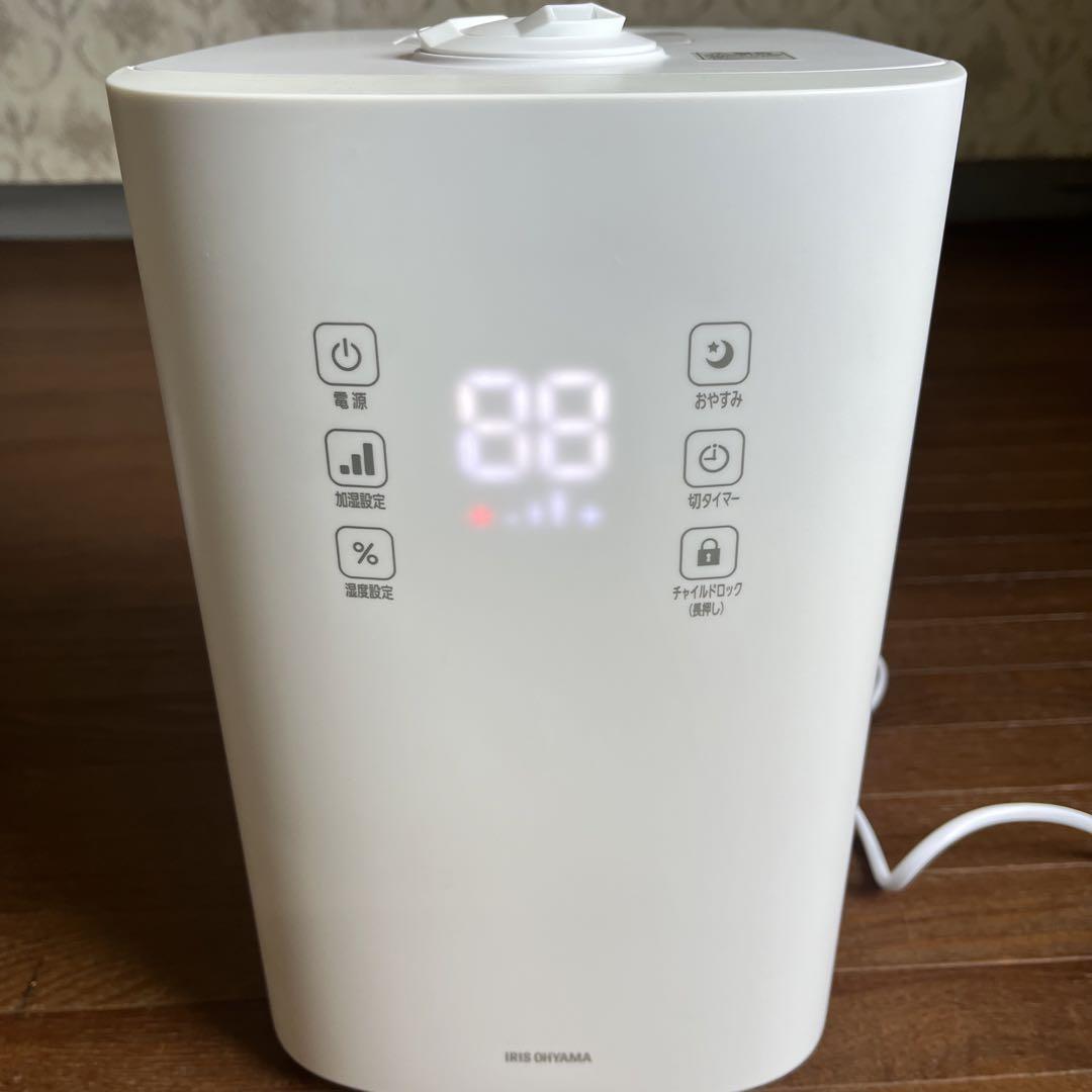 【中古品】アイリスオーヤマ UHK-500-W 上給水ハイブリッド加湿器 箱付き