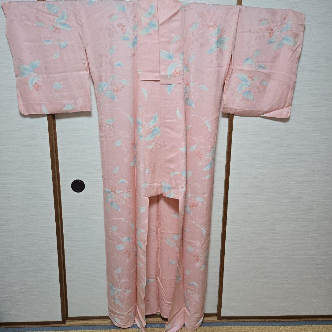 正絹花柄単衣長身用