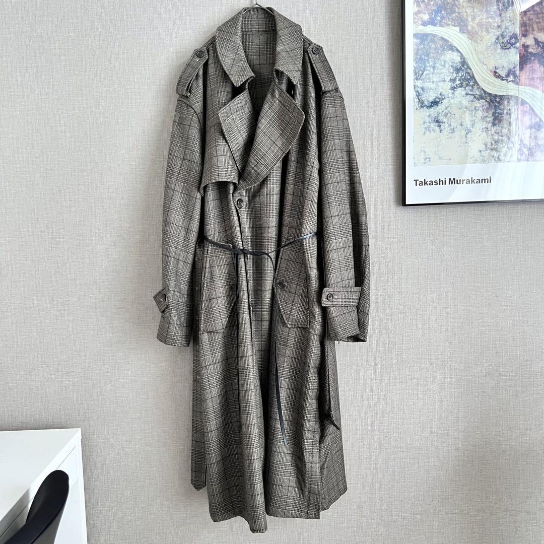 極美品 22AW stein Oversized Trench Coat M羊の古着