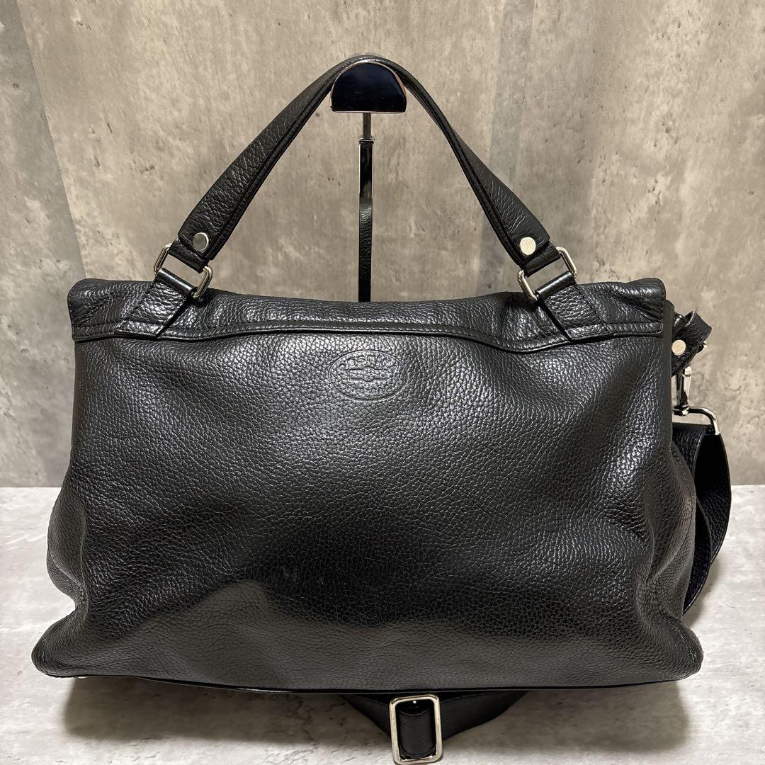 美品✨ザネラート ポスティーナL ショルダーバッグ メンズ ブラック