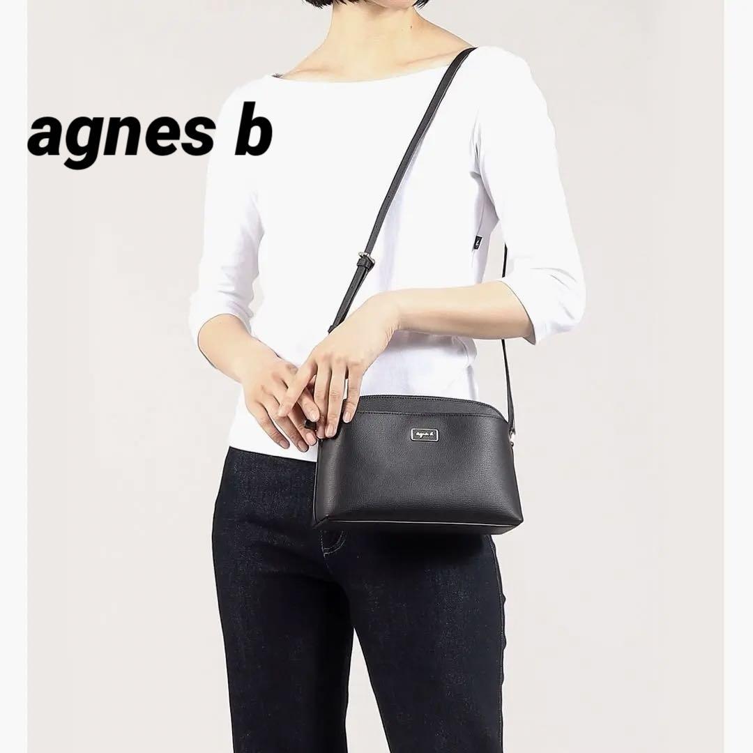 極美品 agnes b アニエスベー QAS02Z－03 ショルダー バッグ 黒