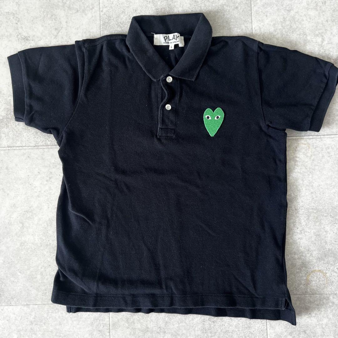 PLAY COMME des GARÇONS ブラックポロシャツ L PLAY COMME des GARCONS プレイ コム デ ギャルソン ポロシャツ