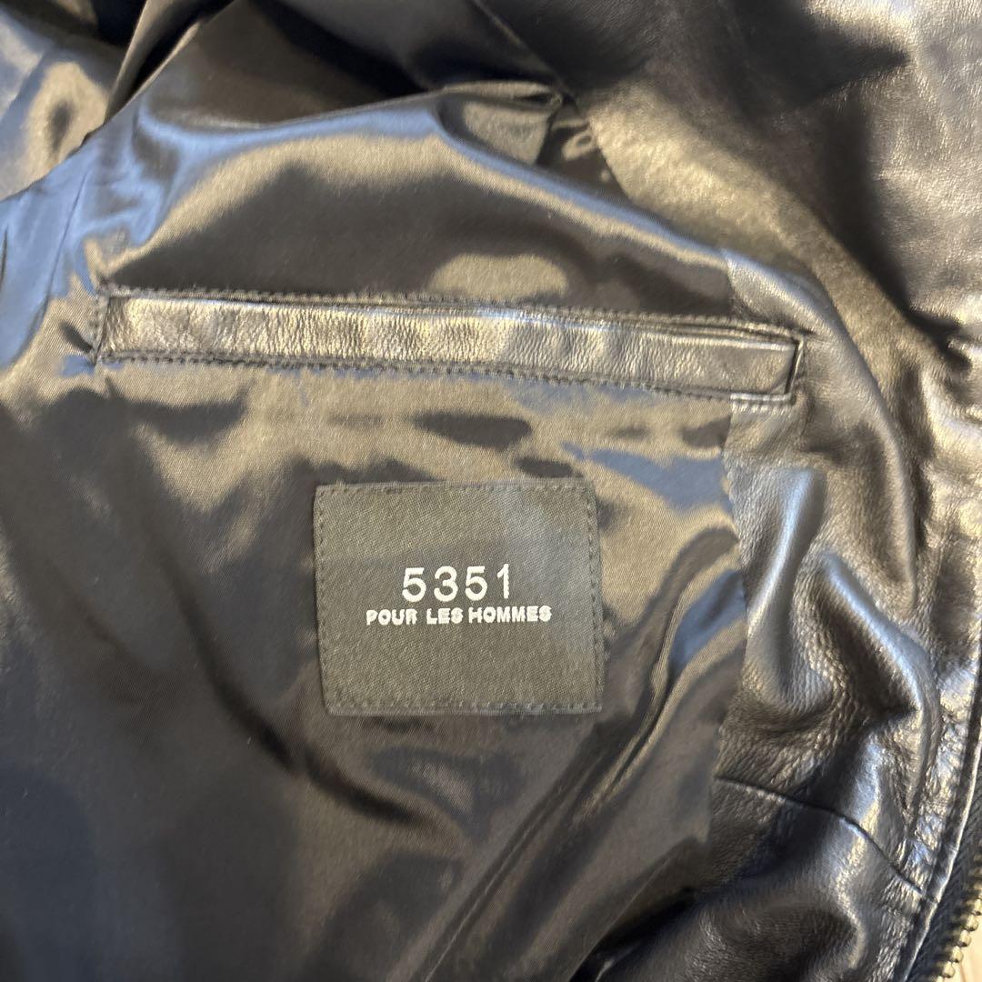 5351 POUR LES HOMMES ブラック レザージャケット