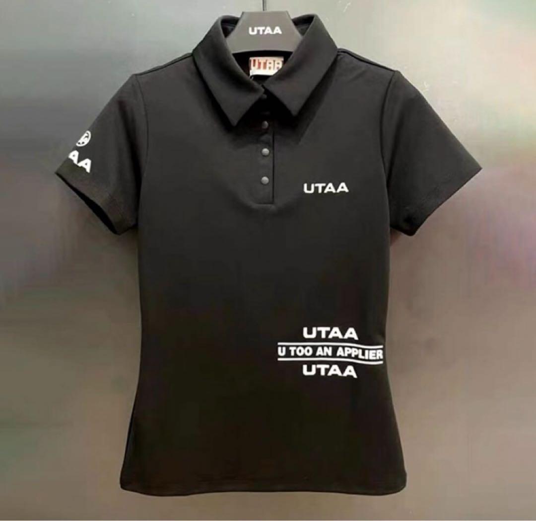 数々の賞を受賞 UTAA 黒 Tシャツ 半袖 レディース ポロシャツ ウェアトップス ゴルフ レディースウェア