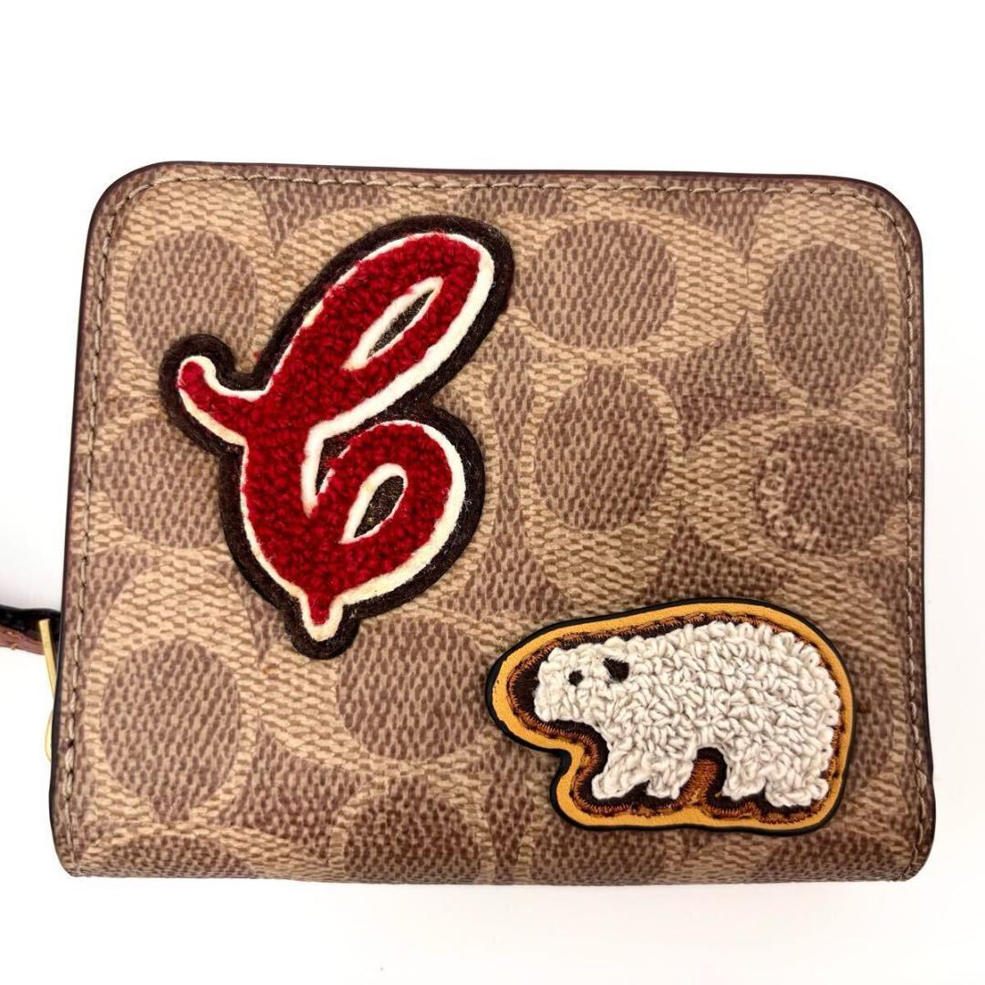 未使用級 COACH 二つ折り財布 ビルフォールド ウォレット シグネチャー