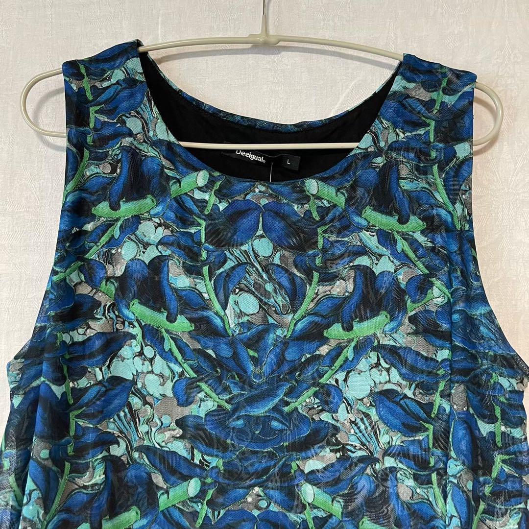 新品未使用✨デシグアル　ノースリーブワンピース　総柄　フレア　花柄