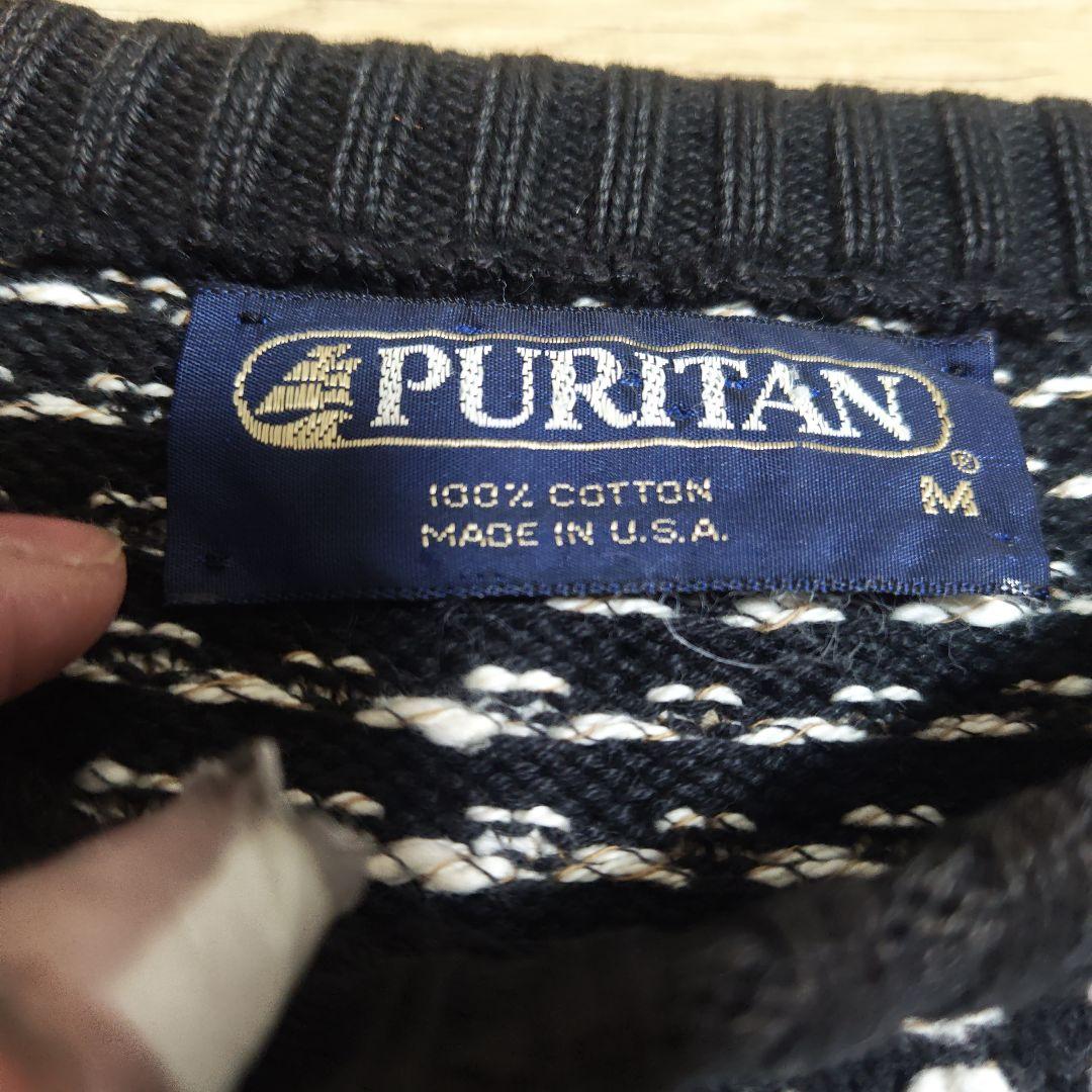 70-80sPURITAN バーズアイ 100%コットン ニット M 70-80sPURITAN バーズアイ 100%コットン ニット M