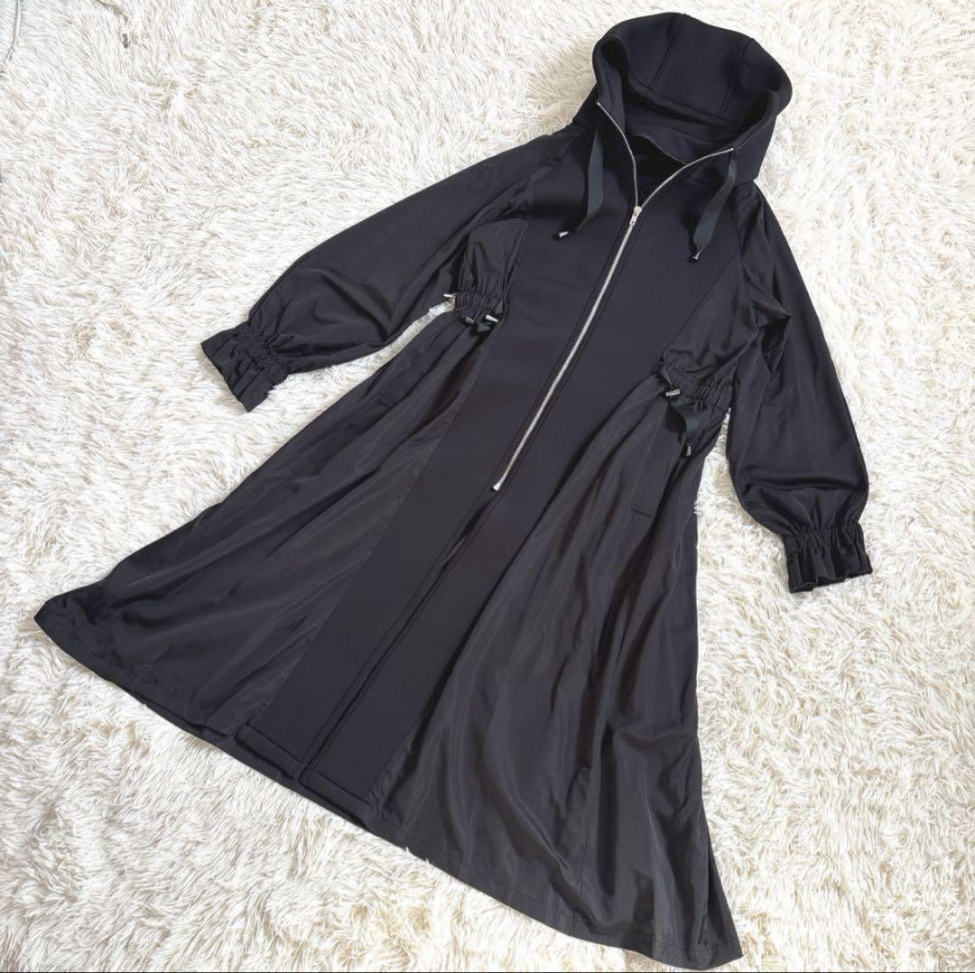 【美品】SPECCHIO スペッチオ フード付きロングコート L ブラック