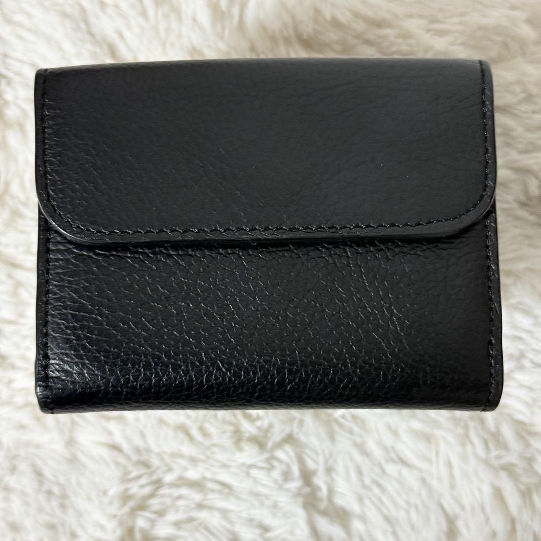 極美品✨クロエ　アルファベット　スモールトリフォールド　三つ折り財布　シボ革　黒