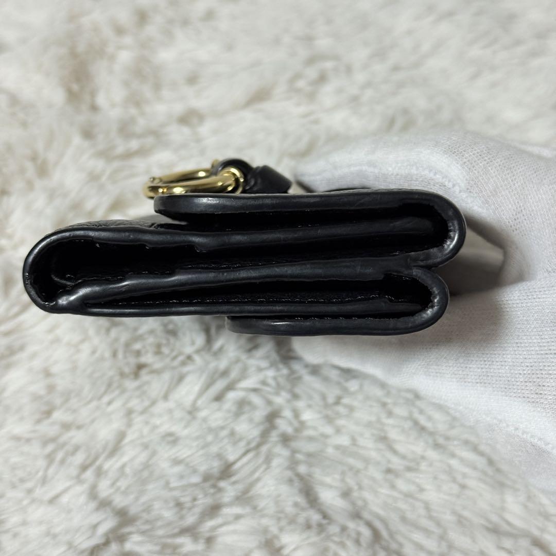 極美品✨クロエ　アルファベット　スモールトリフォールド　三つ折り財布　シボ革　黒