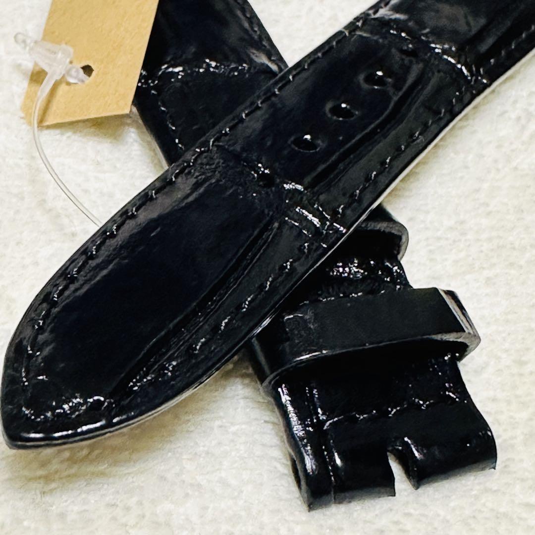 7239#20mm-18mmブラック★本物クロコダイル腕時計用ベルト