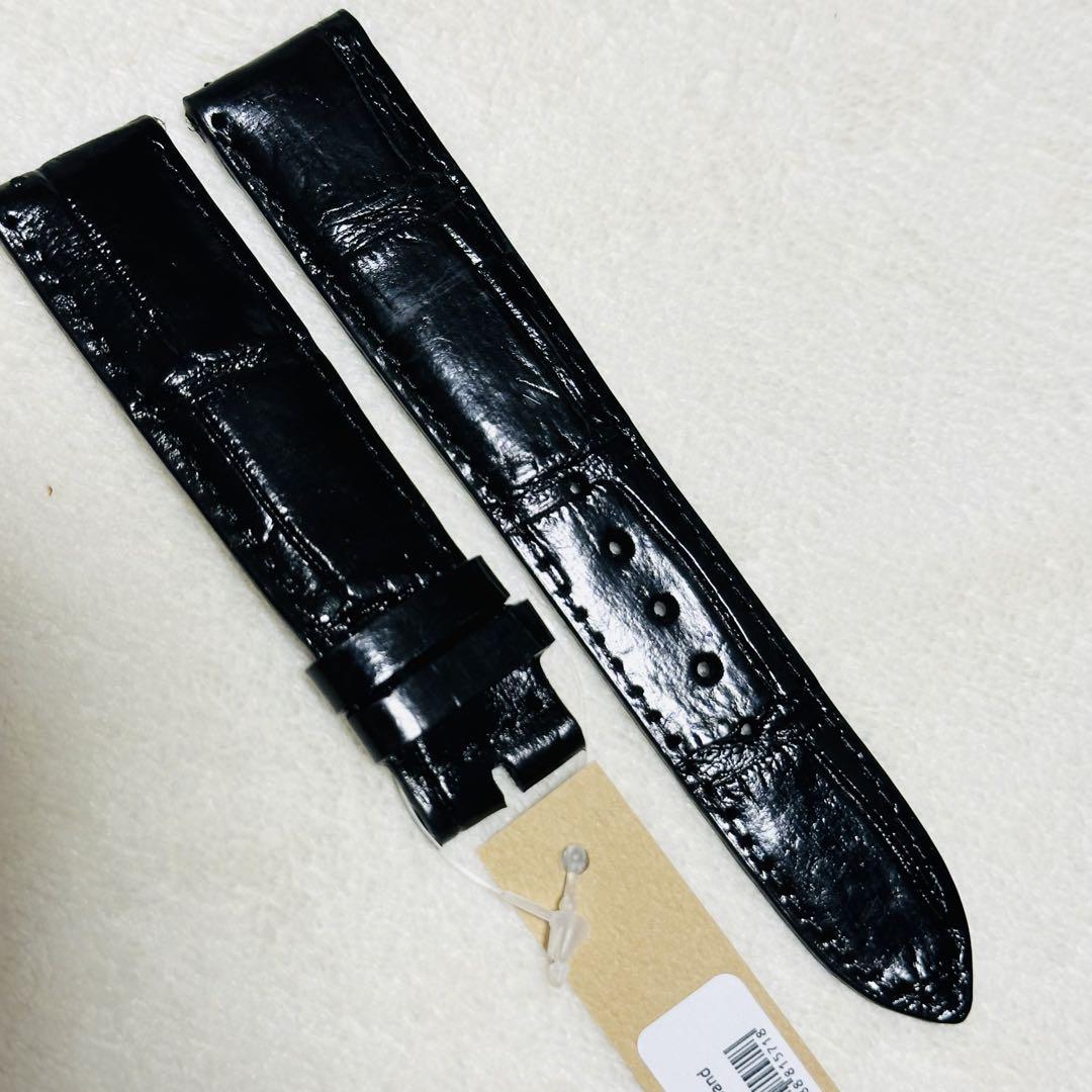 7239#20mm-18mmブラック★本物クロコダイル腕時計用ベルト