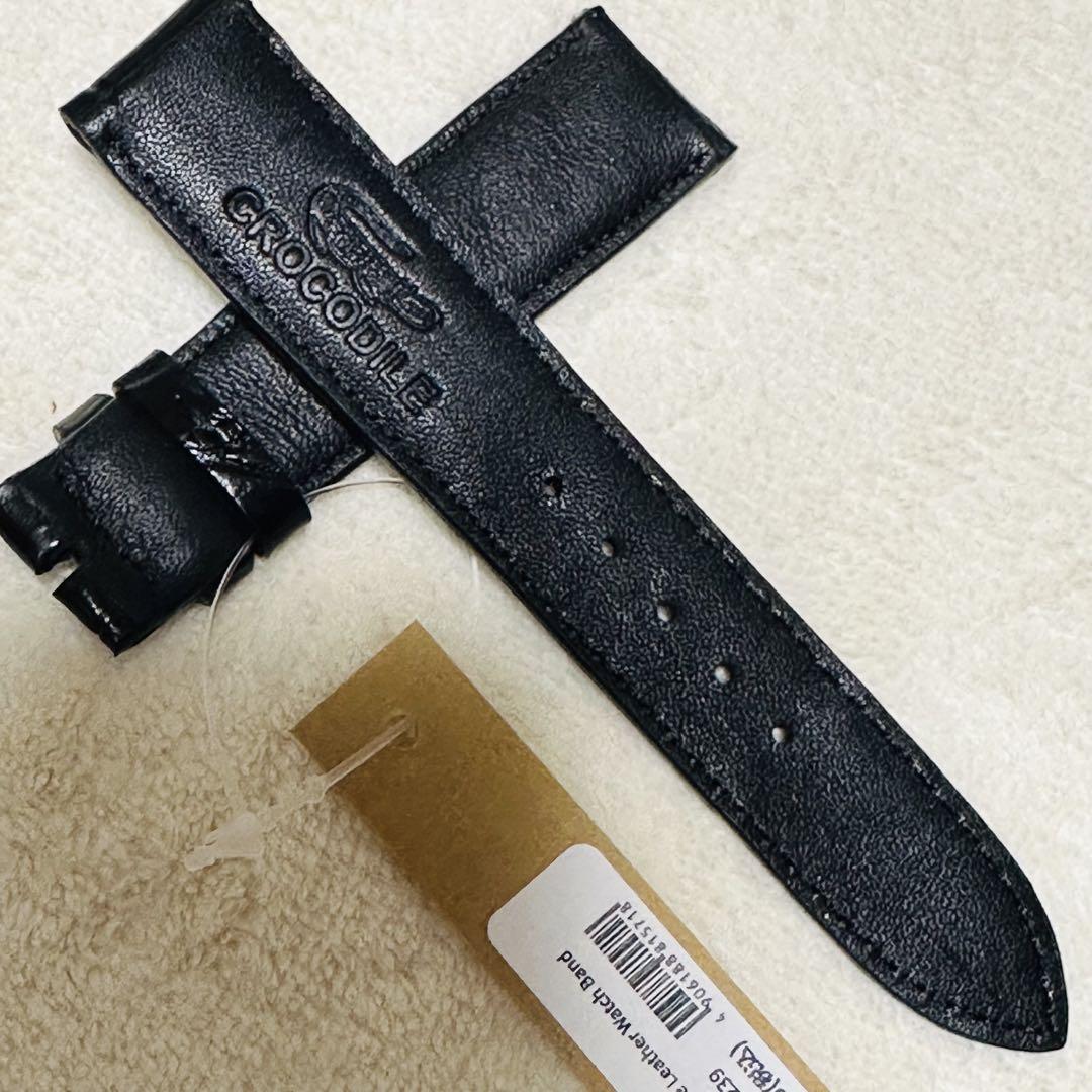 7239#20mm-18mmブラック★本物クロコダイル腕時計用ベルト