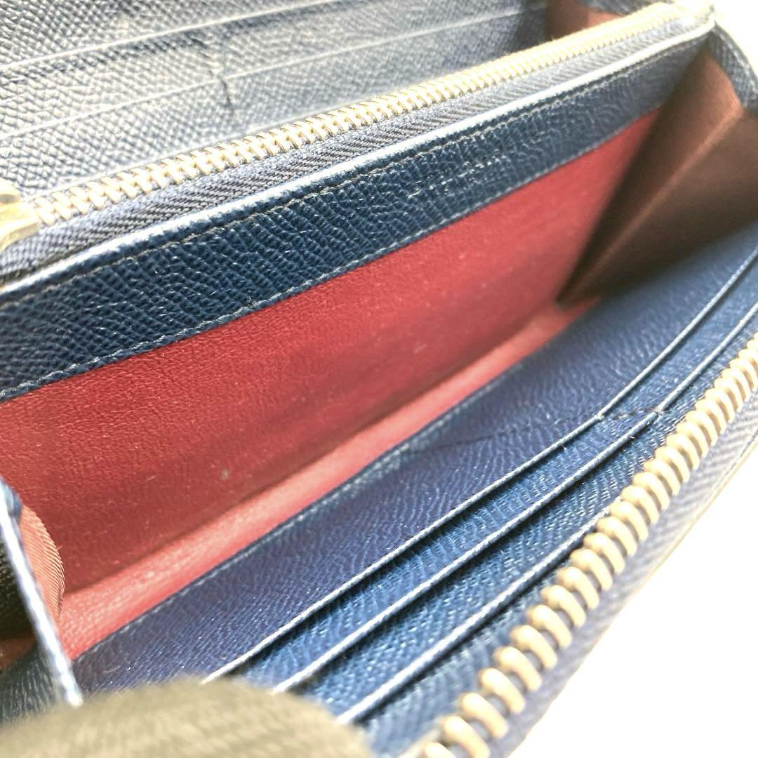 ⭐️RFID⭐️BVLGARI 長財布 ラウンドファスナー ネイビー 保証書