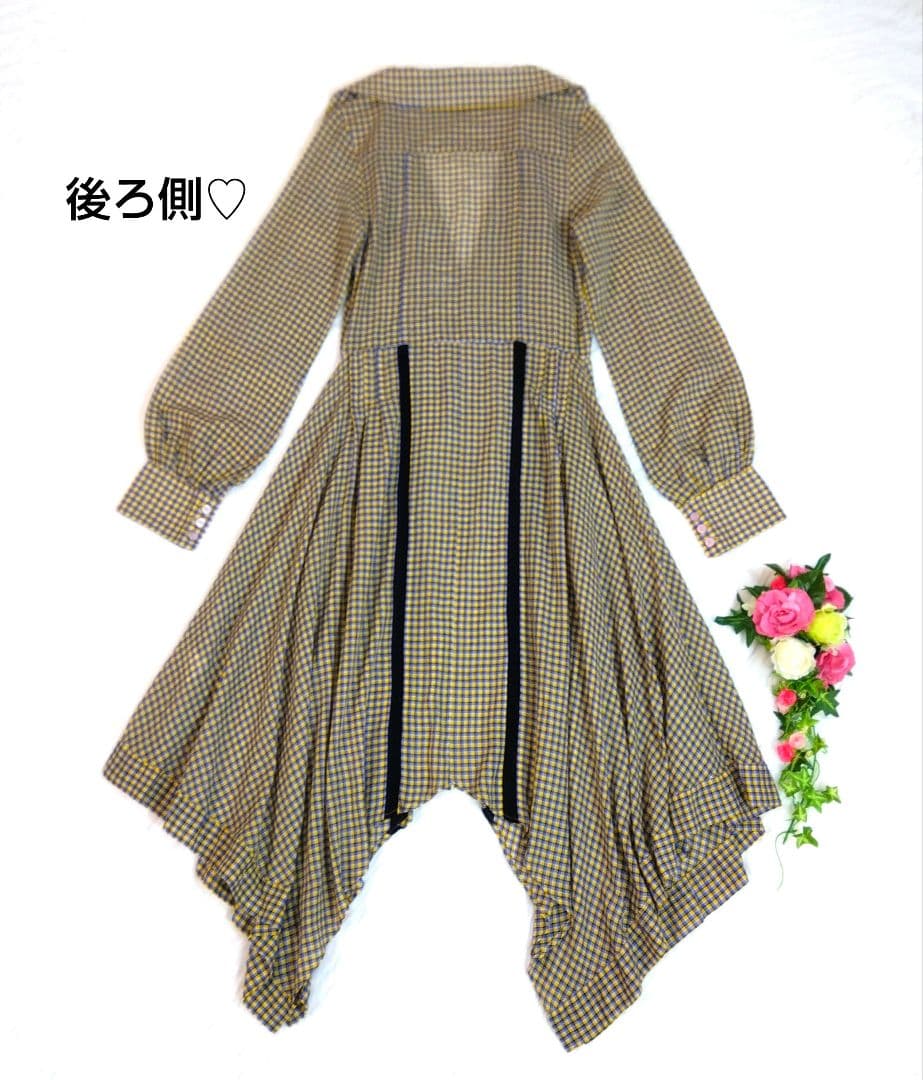 【美品】AKANE UTSUNOMIYA❤黄×紫 アシメラインシャツワンピース 【美品】AKANE UTSUNOMIYA❤黄×紫 アシメラインシャツワンピース