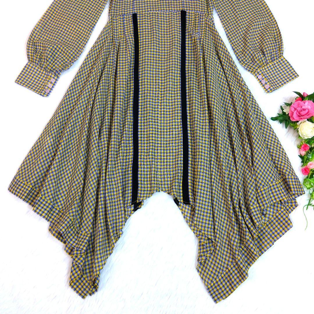 【美品】AKANE UTSUNOMIYA❤黄×紫 アシメラインシャツワンピース 【美品】AKANE UTSUNOMIYA❤黄×紫 アシメラインシャツワンピース