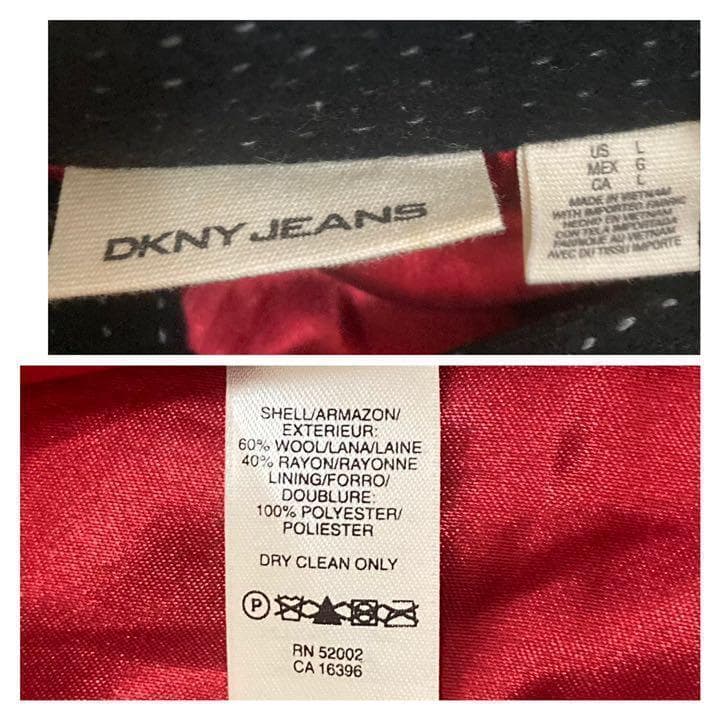 美品】 DKNY JEANS ダッフルコート Ⅼ ブラック ウール 高見え 大量
