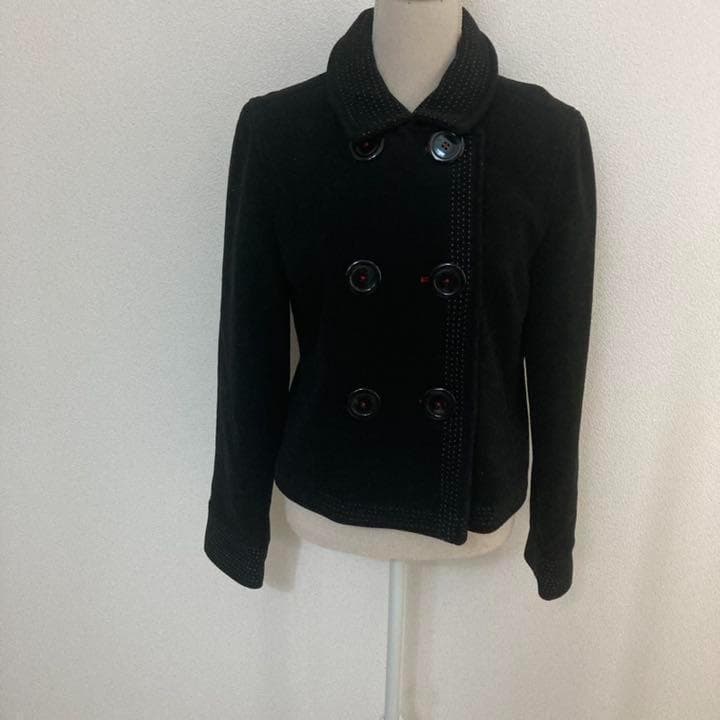 美品】 DKNY JEANS ダッフルコート Ⅼ ブラック ウール 高見え 大量