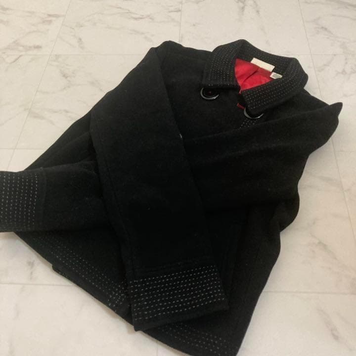 美品】 DKNY JEANS ダッフルコート Ⅼ ブラック ウール 高見え 大量