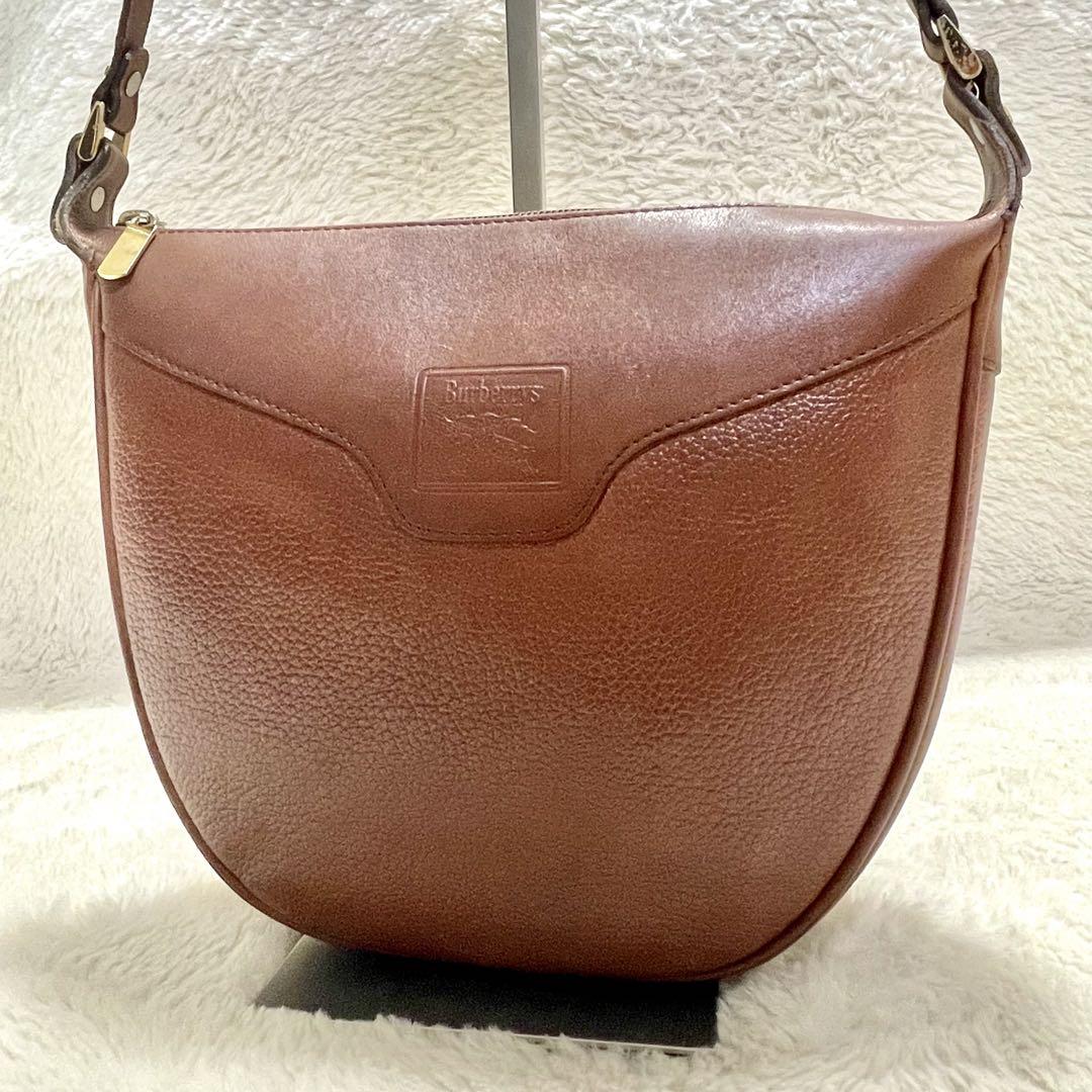 Burberry’ｓ バーバリー 内部ノバチェック レザー ショルダーバッグ