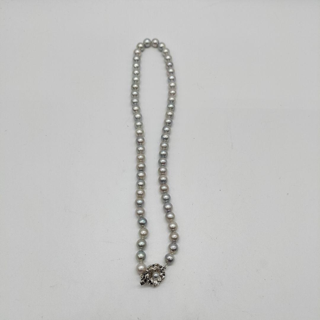 あこや真珠　本真珠ネックレス　アコヤパール　7mm シルバー刻印 あこやパールネックレスSILVER刻印本真珠7mm