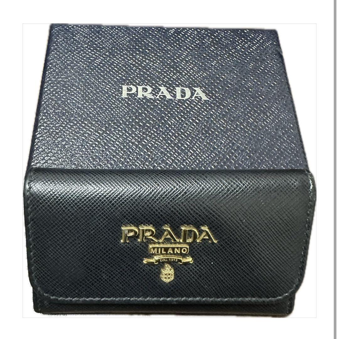 美品」PRADA ブラック レザー キーケース