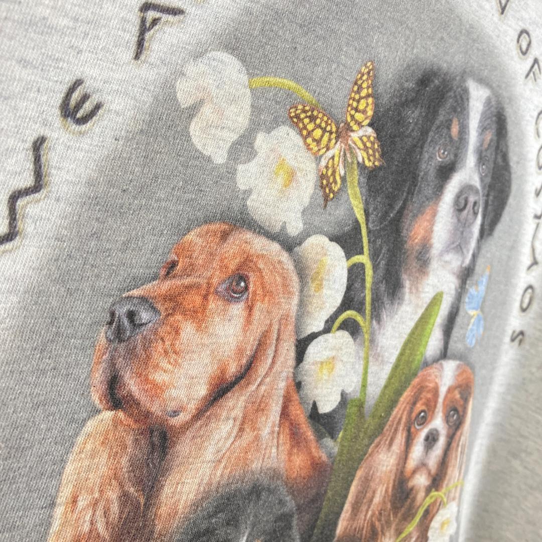 ✨SCULPTOR✨Tシャツ スカルプター グレー 杢柄 犬プリント アニマル
