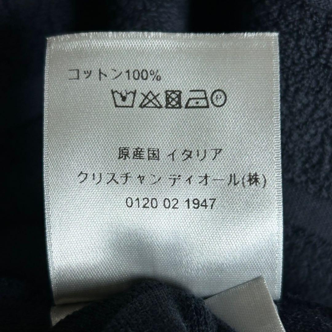 【人気Lサイズ】ディオール☆センターロゴ入りパイル生地Tシャツ オブリーク柄