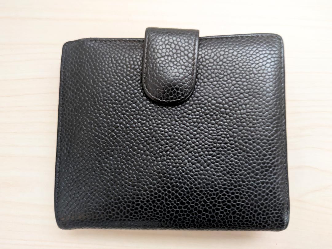 上品＆実用的！】CHANEL シャネル キャビアスキン Wホック財布