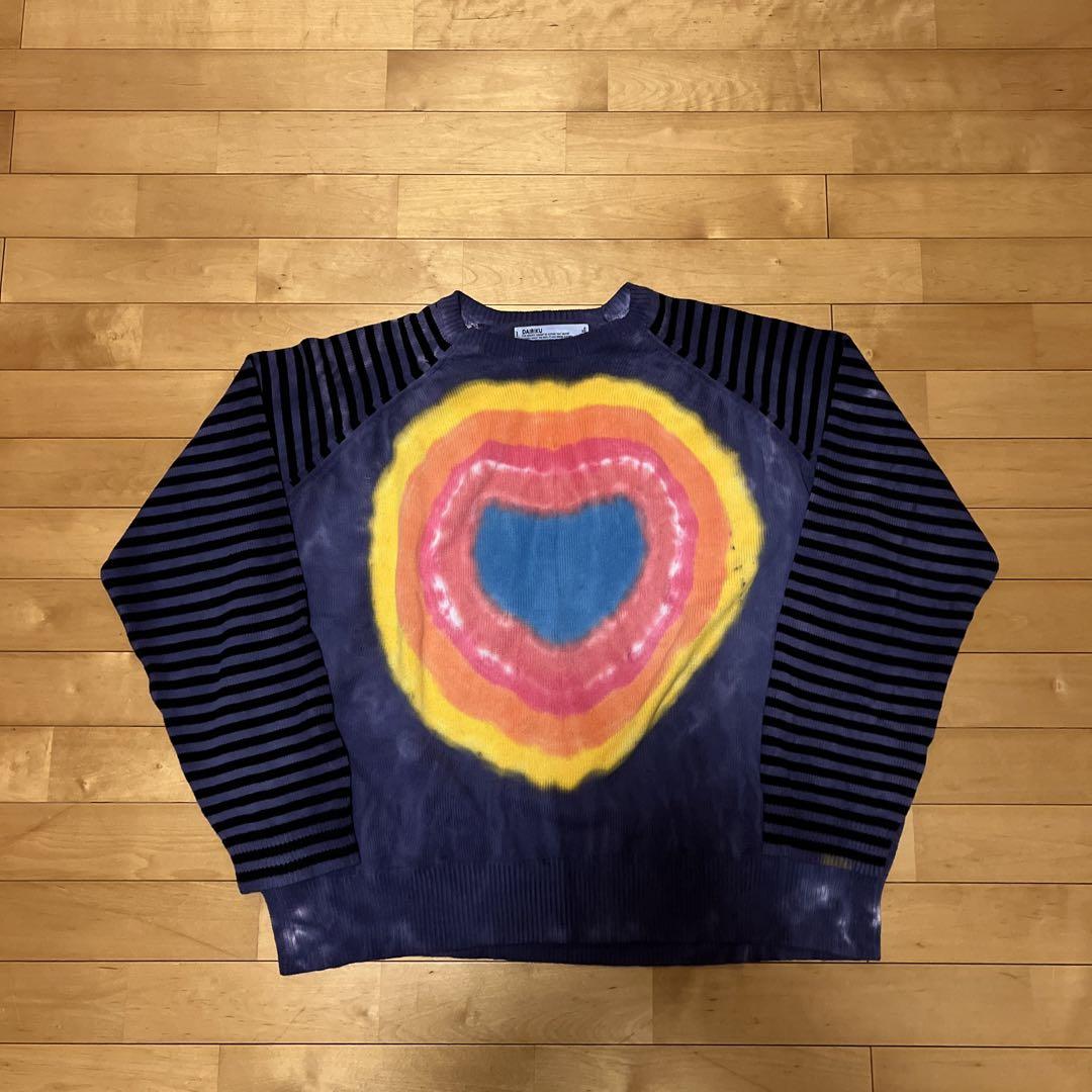 DAIRIKU 23SS Heart Tie Dye Border Knit