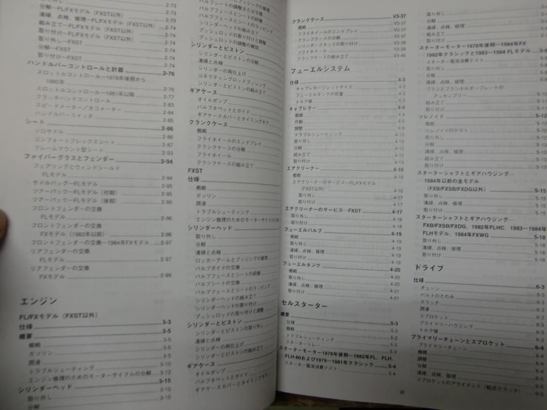 SV126　ハーレーダビッドソン純正日本語サービスマニュアル1978-1984