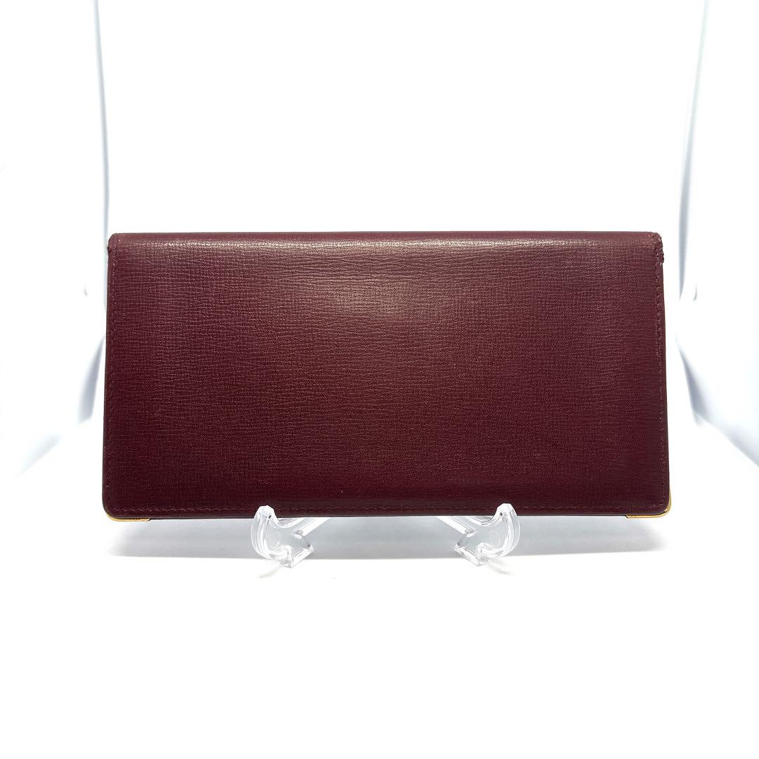 良品 カルティエ 長財布 札入れ ゴールド金具 ロゴ型押し マスト