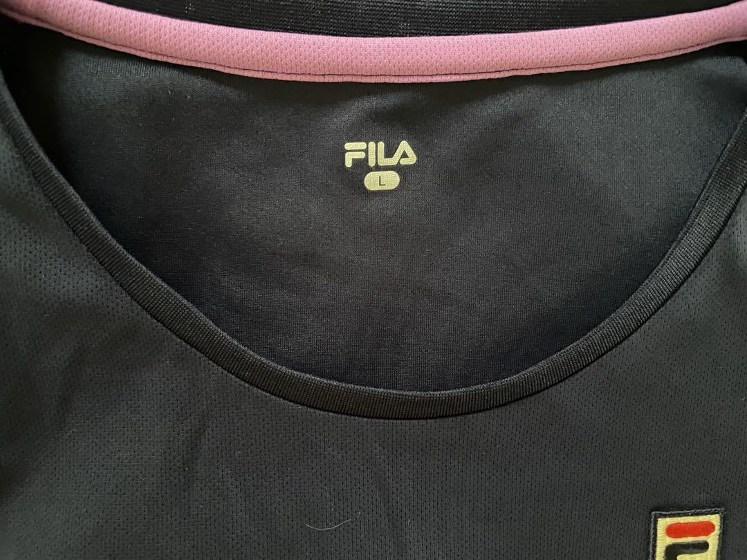 FILA セットアップ 上 L 下 M ネイビー パープル 幾何学模様