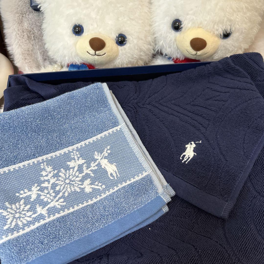 Ralph Lauren タオルセット ネイビー・ライトブルー