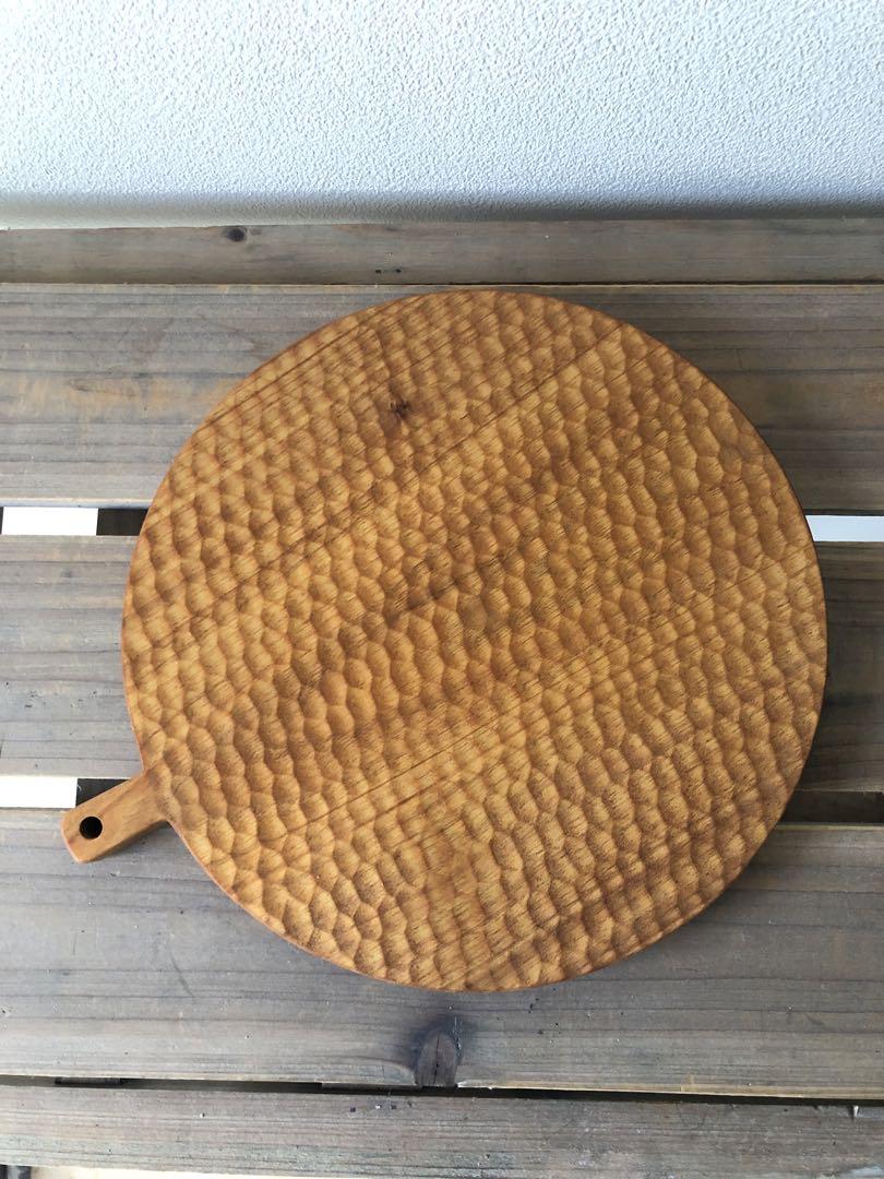美品 小沢賢一 カッティングボード トレー 木製 丸