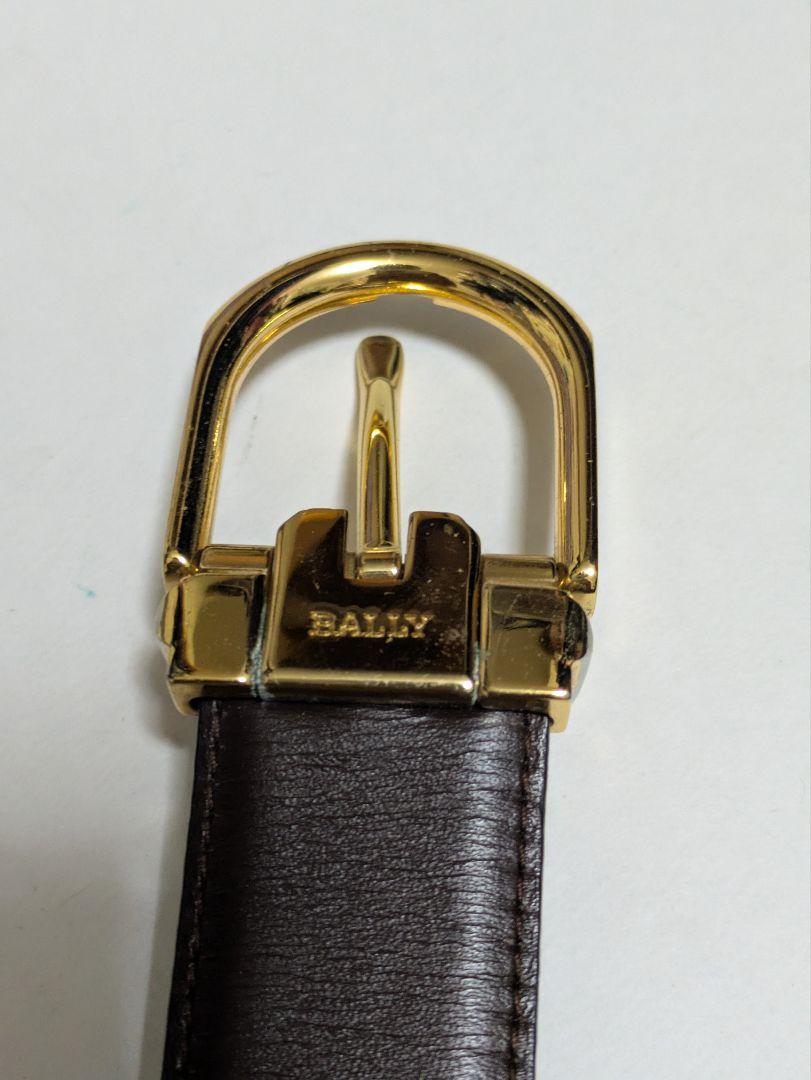 美品 BALLY 黒 レザー ベルト 金色バックル 全長106cm - メルカリ
