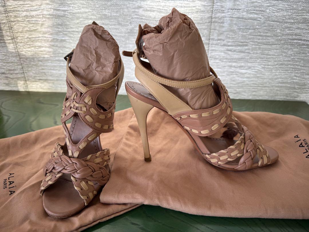【Alaia】 アライア INFRADITO ラミネートレザー サンダル アライア ALAÏA レザー サンダル 美品