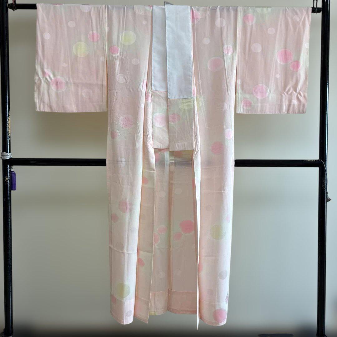 淡いピンクの長襦袢 花柄刺繍 新品未使用　エクセルヒューマン社購入　正絹 Prices down】夏用正絹帯揚げ「ピンク お花刺繍」絽 夏着物に 夏
