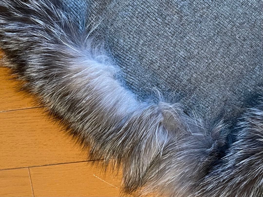 Paolamela カシミアニットストール　フォックスファー　グレー