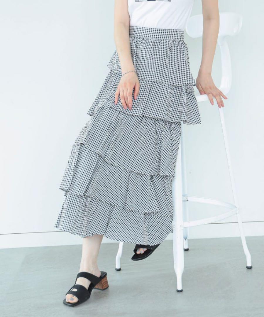 RayBEAMS シアーギンガムティアードスカート