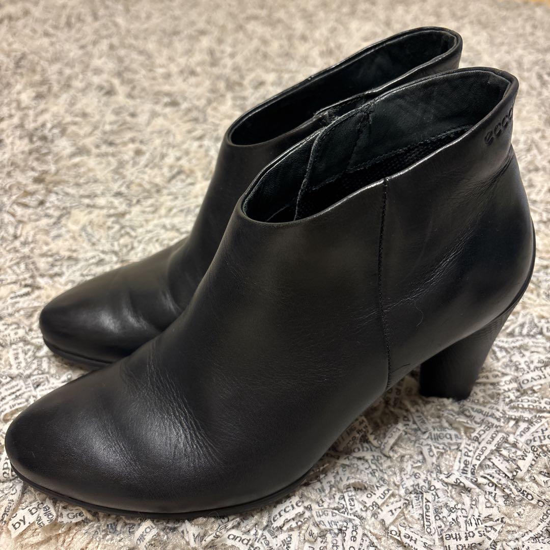 美品✨エコーecco 36 サイドジップ　ブーティ　ショートブーツ　 ブラック